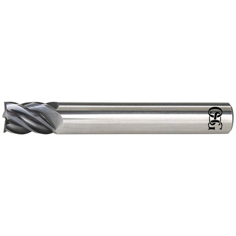 Square End Mill: 1/8'' Dia, 5/32'' LOC, 1/8'' Shank Dia, 3'' OAL, 5 Flutes, Solid Carbide Single End, EXO Finish, Helical Flute, 40 ° Helix, Centercutting, RH Cut, RH Flute, Series VGM5-LN