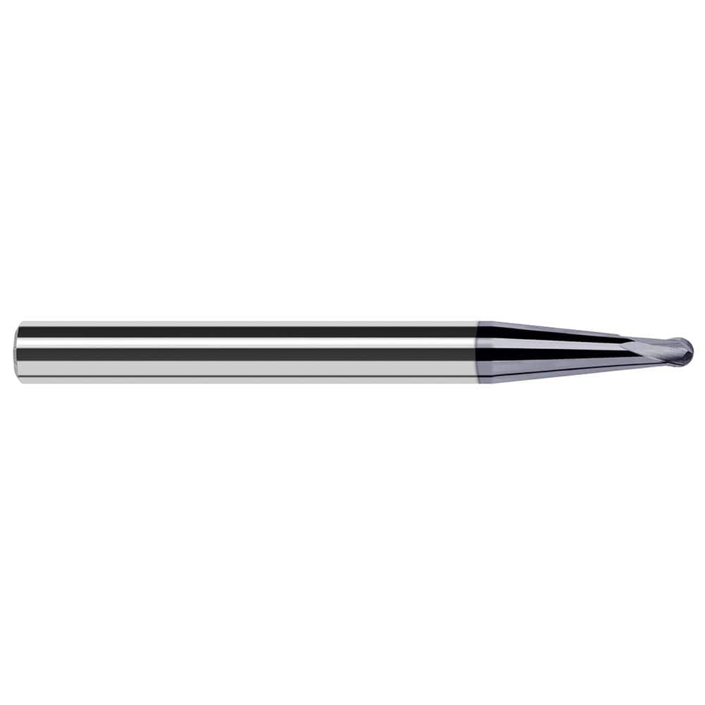 Harvey Tool - 3/64" Diam, 0.038" LOC, 2 Flute Solid Carbide Ball End Mill - Exact Industrial Supply