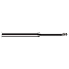 Ball End Mill: 4 Flute, Solid Carbide 2-1/2″ OAL, 1/8″ Shank Dia, 30 ° Helix, Uncoated