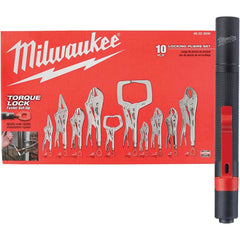 Milwaukee Tool - Plier Sets; Set Type: Locking Pliers ; Number of Pieces: 11.000 ; Container Type: Plastic Tray ; Contents: 10" MAXBITE; 10" Torque Lock; 11" Torque Lock; 5" Curved Jaw; 6" Long Nose; 6" Torque Lock; 7" Curved Jaw; 7" MAXBITE; 7" Torque L - Exact Industrial Supply