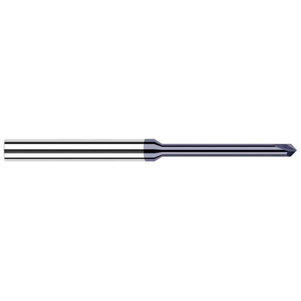 Harvey Tool - 3/32" Diam 90°/90° 2-Flute Single End Solid Carbide Chamfer Mill - Exact Industrial Supply