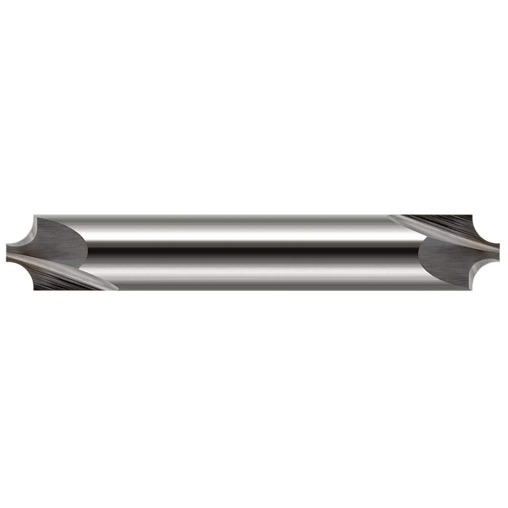 Corner Rounding End Mill: 1/4″ Radius, 5/8″ Diam, 2 Flutes, Solid Carbide 5/8″ Shank Dia, Bright/Uncoated, Double End