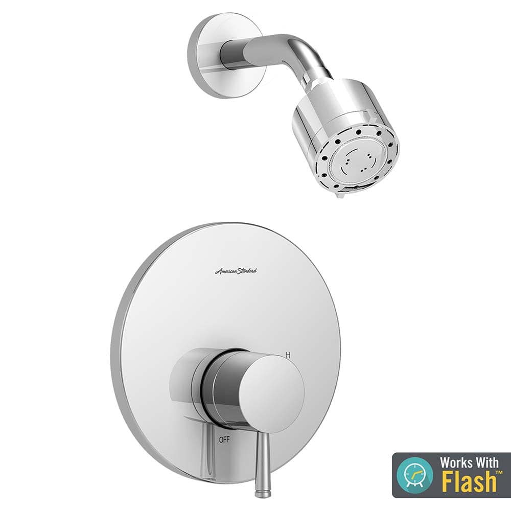 American Standard - Tub & Shower Faucets; Type: Shower trim only ; Style: Serin ; Design: Ceramic Mixing Cartridge ; Material: Metal ; Handle Type: Lever ; Handle Material: Metal - Exact Industrial Supply