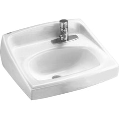 Sinks; Type: Wall-Hung Sink; Outside Length: 18-1/4; Outside Width: 20-1/2; Outside Height: 12-1/8; Inside Length: 10; Inside Width: 15; Depth (Inch): 6-1/2; Number of Compartments: 1.000; Includes Items: Sink Only; Material: Vitreous China; Minimum Order