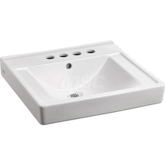 Sinks; Type: Wall-Hung Sink; Outside Length: 18-1/4; Outside Width: 20; Outside Height: 7; Inside Length: 12-13/16; Inside Width: 13-15/16; Depth (Inch): 5; Number of Compartments: 1.000; Includes Items: Wall-Hung Sink; Wall Hanger; Material: Vitreous Chi