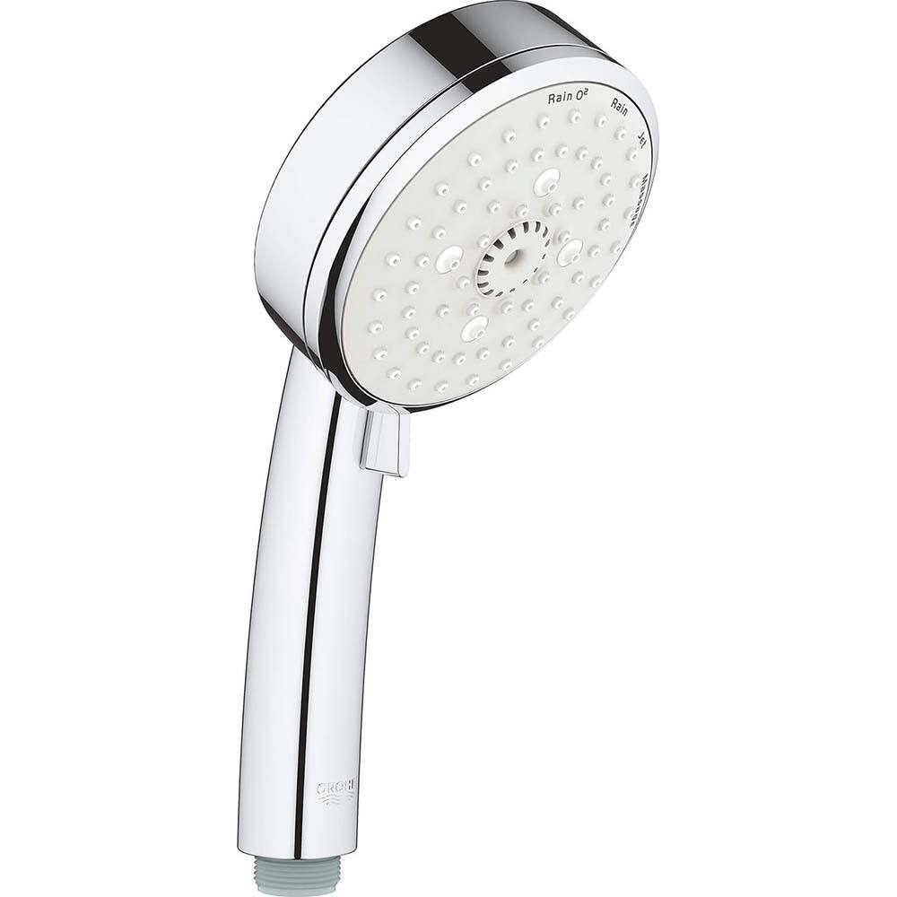 Grohe - Shower Heads & Accessories; Type: Hand Shower ; Material: Metal ; GPM: 2.50 ; Face Diameter: 4 (Inch); Finish/Coating: Polished Chrome ; Settings: Spray, Pulse, Combination Pulse-Massage - Exact Industrial Supply