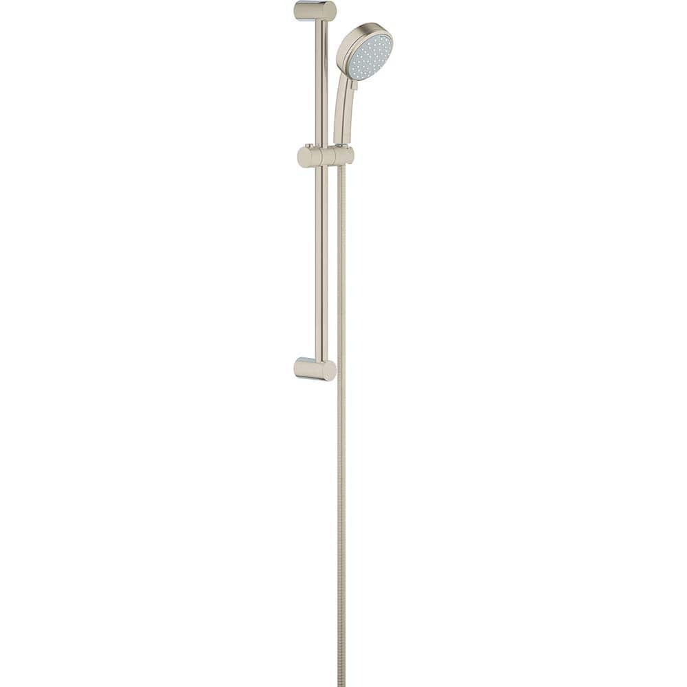 Grohe - Shower Heads & Accessories; Type: Hand Shower ; Material: Metal ; GPM: 1.75 ; Face Diameter: 4 (Inch); Finish/Coating: Brushed; Nickel ; Settings: Spray, Pulse, Combination Pulse-Massage - Exact Industrial Supply