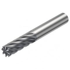 R215.36-06030-AC13H 1610 6mm 6 FL Solid Carbide End Mill - Corner chamfer w/Cylindrical Shank - A1 Tooling
