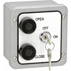 Garage Door Hardware; Type: Control Station, NEMA 4 Exterior Use, Surface Mount; For Use With: Commercial Doors; Commercial Gate Openers; Material: Metal; Overall Length: 2.63; Overall Width: 4; Overall Height: 4.375; Number of Buttons: 2; Includes: Two B