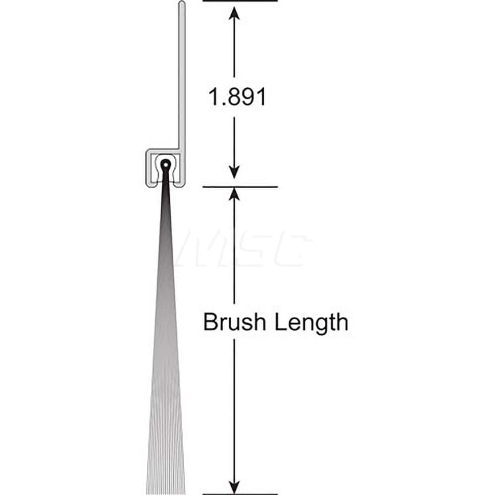 Sweeps & Seals; Product Type: Garage & Dock Door Sweep with Weather Seal; Flange Material: Anodized Aluminum; Overall Height: 5; Bristle Length: 3; Flange Width: 2.0000; Bristle Material: Nylon; Overall Length (Inch): 7.83; Length (Inch): 7.83; Overall Le