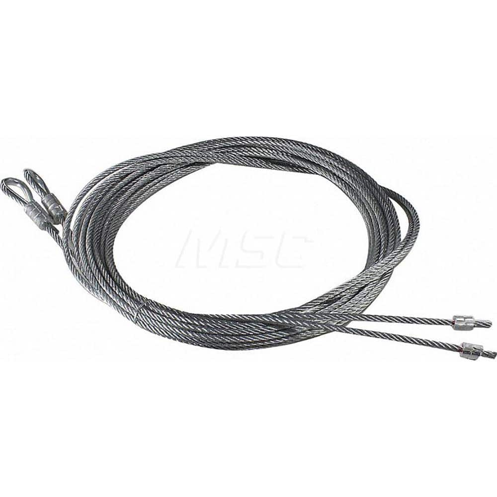 Garage Door Hardware; Type: Garage Door Cable Assembly, Spring Lift; For Use With: Commercial Doors; Material: Steel; Hardware Diameter: .1562; Overall Length: 140.00; Finish/Coating: Galvanized; Includes: Aluminum Stops and Oval Sleeves, Fully Swedged an