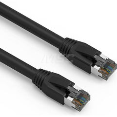 7' HD 24AWG AWG PVC Round Solid Straight Twisted-Pair (UTP/STP) CAT8 Ethernet Cable Double Shielded Braid, Flexible