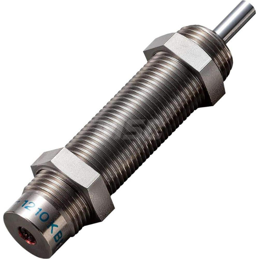 Standard-Duty Shock Absorber: 3.5 mm Rod Dia, 16.2 mm OD, 10 mm Stroke, M12 x 1 Thread 60 mm OAL, 9.8 lb Force