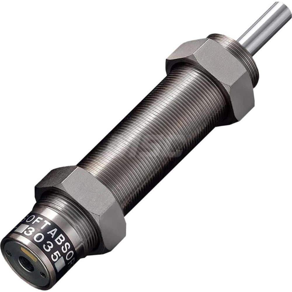 Standard-Duty Shock Absorber: 10 mm Rod Dia, 41.6 mm OD, 35 mm Stroke, M30 x 1.5 Thread 171.5 mm OAL, 47.1 lb Force