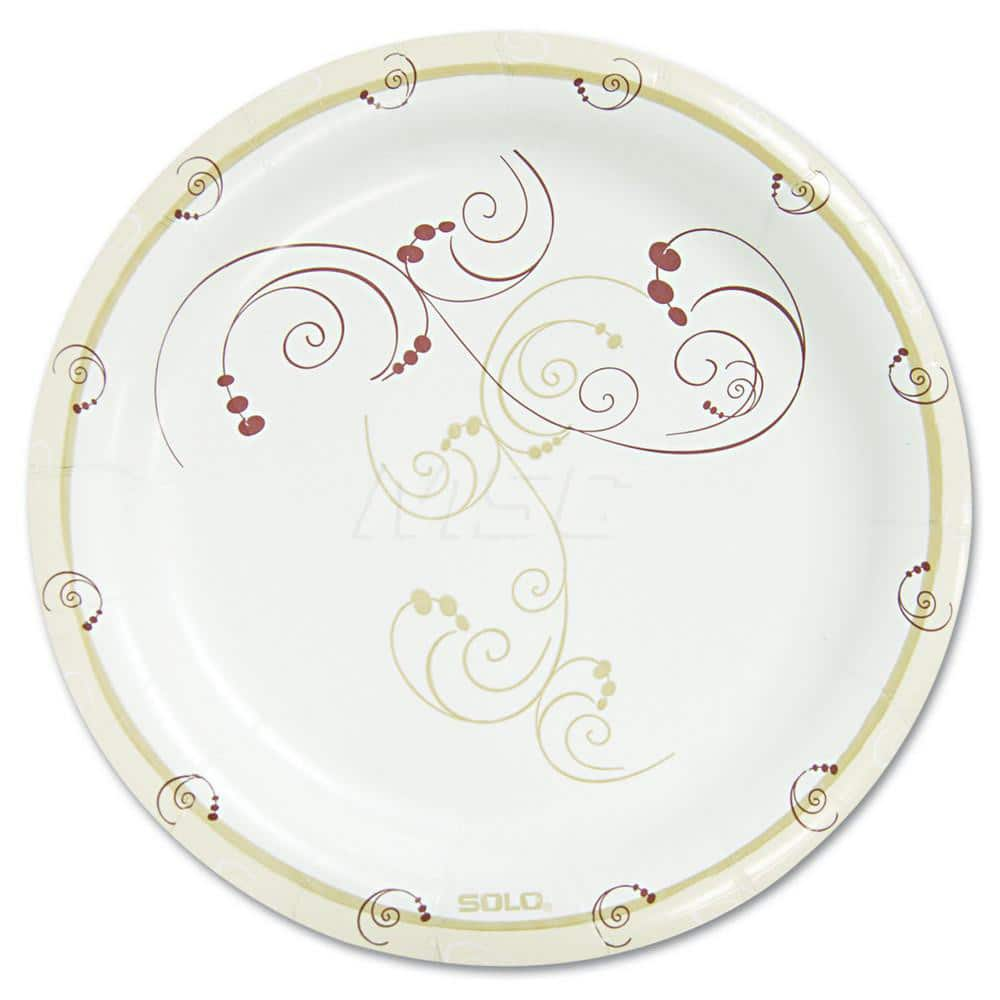 Plate & Tray: 8.5″ Dia, Clay-Coated Paper, Tan, Solid