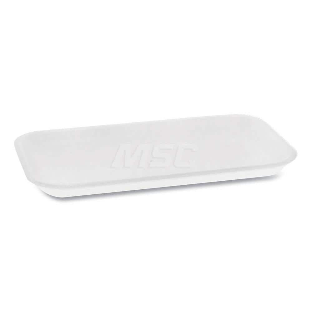 Plate & Tray: 4.8″ Dia, Foam, White, Solid