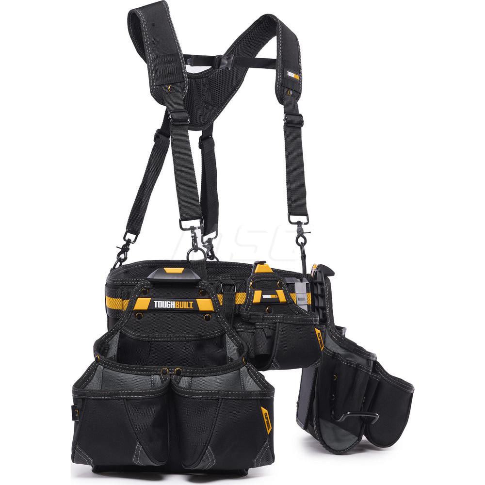 Tool Aprons & Tool Belts; Tool Type: Tool Belt; Minimum Waist Size: 32; Maximum Waist Size: 48; Material: Polyester; Number of Pockets: 22.000; Color: Yellow; Black; Belt Type: Padded; Adjustable; Overall Width: 28; Overall Length: 5.91; Insulated: No; Te