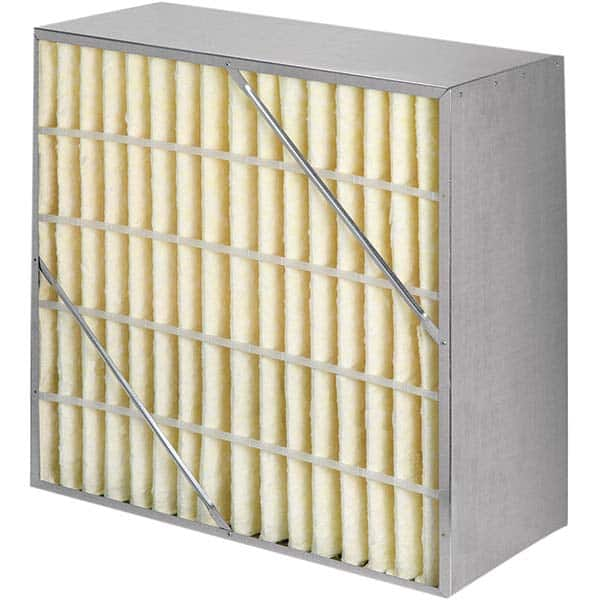 Pleated Air Filter: 20 x 20 x 6″, MERV 10, Rigid Cell Fiberglass, Galvanized Steel Frame, 500 CFM