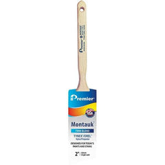 Premier Paint Roller - 2" Tapered Nylon/Polyester Angular Brush - 2-11/16" Bristle Length, 7" Wood Sash Handle - A1 Tooling