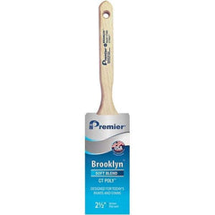 Premier Paint Roller - 2-1/2" Tapered Polyester Sash Brush - 2-15/16" Bristle Length, 7-1/2" Wood Sash Handle - A1 Tooling