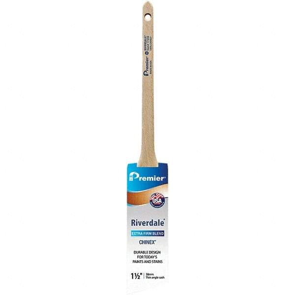 Premier Paint Roller - 1-1/2" Tapered Nylon Trim Brush - 2-3/16" Bristle Length, 7" Wood Sash Handle - A1 Tooling