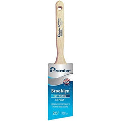 Premier Paint Roller - 2-1/2" Tapered Polyester Angular Brush - 2-15/16" Bristle Length, 7-1/2" Wood Sash Handle - A1 Tooling