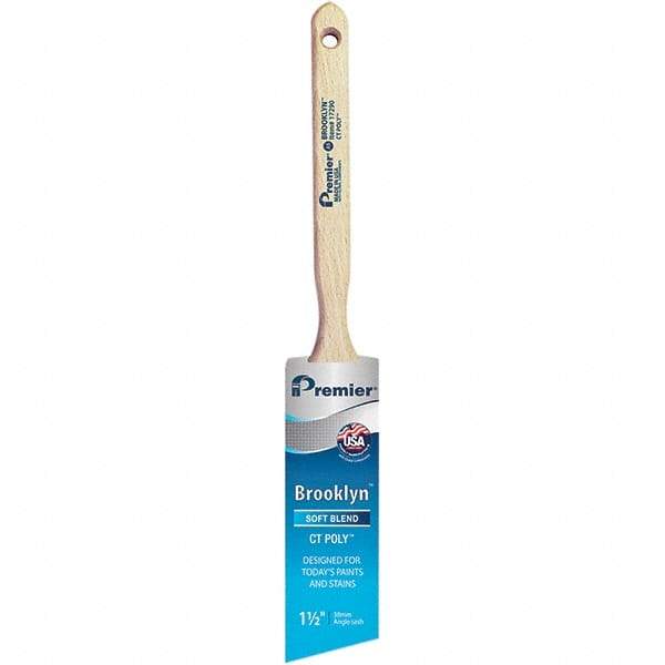 Premier Paint Roller - 1-1/2" Tapered Polyester Angular Brush - 2-3/16" Bristle Length, 7" Wood Sash Handle - A1 Tooling