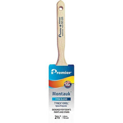 Premier Paint Roller - 2-1/2" Tapered Nylon/Polyester Sash Brush - 2-15/16" Bristle Length, 7-1/2" Wood Sash Handle - A1 Tooling