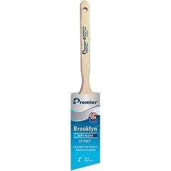 Premier Paint Roller - 2" Tapered Polyester Angular Brush - 2-11/16" Bristle Length, 7" Wood Sash Handle - A1 Tooling