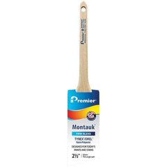 Premier Paint Roller - 2-1/2" Tapered Nylon/Polyester Trim Brush - 2-11/16" Bristle Length, 8" Wood Sash Handle - A1 Tooling