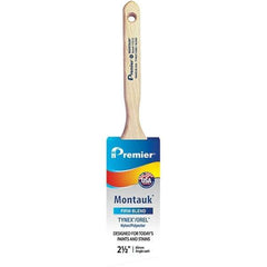 Premier Paint Roller - 2-1/2" Tapered Nylon/Polyester Angular Brush - 2-15/16" Bristle Length, 7-1/2" Wood Sash Handle - A1 Tooling