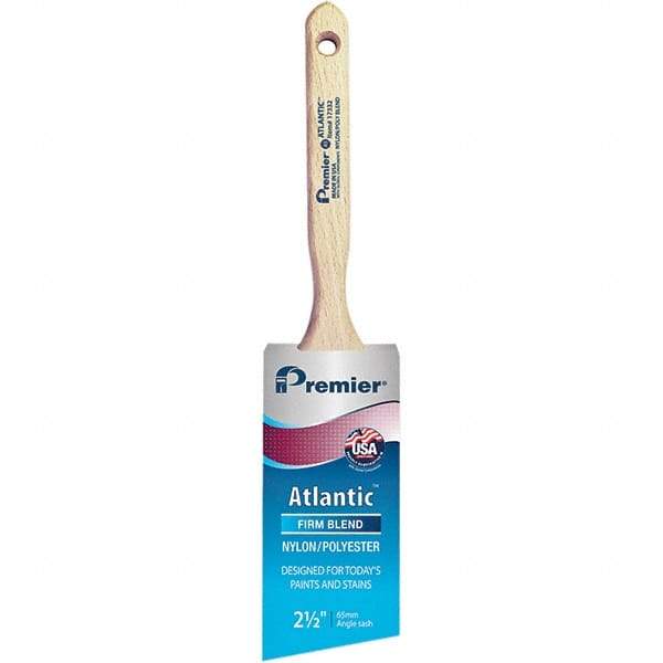 Premier Paint Roller - 2-1/2" Tapered Nylon/Polyester Angular Brush - 2-15/16" Bristle Length, 7-1/2" Wood Sash Handle - A1 Tooling