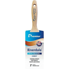 Premier Paint Roller - 3" Tapered Nylon Varnish Brush - 3-3/16" Bristle Length, 6" Wood Beavertail Handle - A1 Tooling