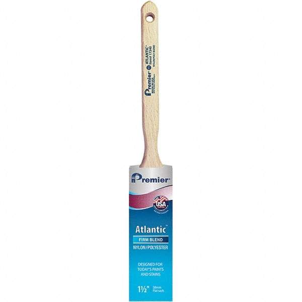 Premier Paint Roller - 1-1/2" Tapered Nylon/Polyester Sash Brush - 2-7/16" Bristle Length, 7" Wood Sash Handle - A1 Tooling