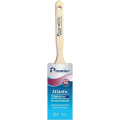 Premier Paint Roller - 2-1/2" Tapered Nylon/Polyester Sash Brush - 2-15/16" Bristle Length, 7-1/2" Wood Sash Handle - A1 Tooling