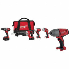 Milwaukee Tool - Cordless Tool Combination Kits Voltage: 18 Tools: 1/2" Hammer Drill; 1/4" Hex Impact Driver; Sawzall Reciprocating Saw - A1 Tooling