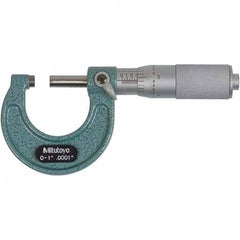 Mitutoyo - Mechanical Outside Micrometers Minimum Measurement (Decimal Inch): 0.0000 Maximum Measurement (Decimal Inch): 1.0000 - A1 Tooling