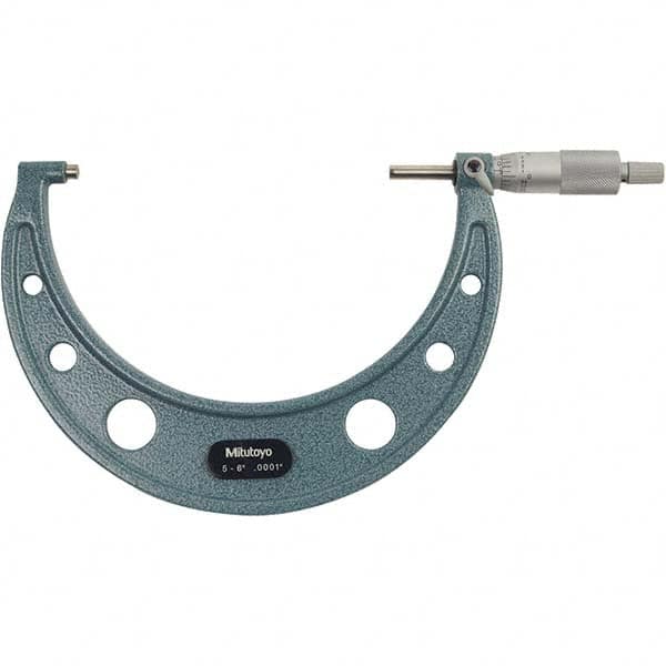 Mitutoyo - Mechanical Outside Micrometers Minimum Measurement (Decimal Inch): 5 Maximum Measurement (Decimal Inch): 6 - A1 Tooling