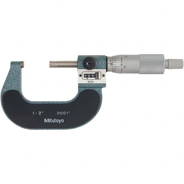 Mitutoyo - Mechanical Outside Micrometers Minimum Measurement (Decimal Inch): 1.0000 Maximum Measurement (Decimal Inch): 2.0000 - A1 Tooling