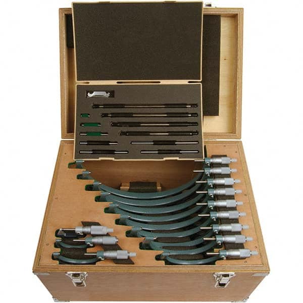 Mitutoyo - Mechanical Outside Micrometer Sets Minimum Measurement (Inch): 0 Maximum Measurement (Inch): 12.0000 - A1 Tooling