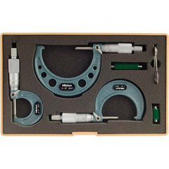 Mitutoyo - Mechanical Outside Micrometer Sets Minimum Measurement (Inch): 0 Maximum Measurement (Inch): 3 - A1 Tooling