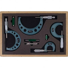 Mitutoyo - Mechanical Outside Micrometer Sets Minimum Measurement (Inch): 0 Maximum Measurement (Inch): 4.0000 - A1 Tooling