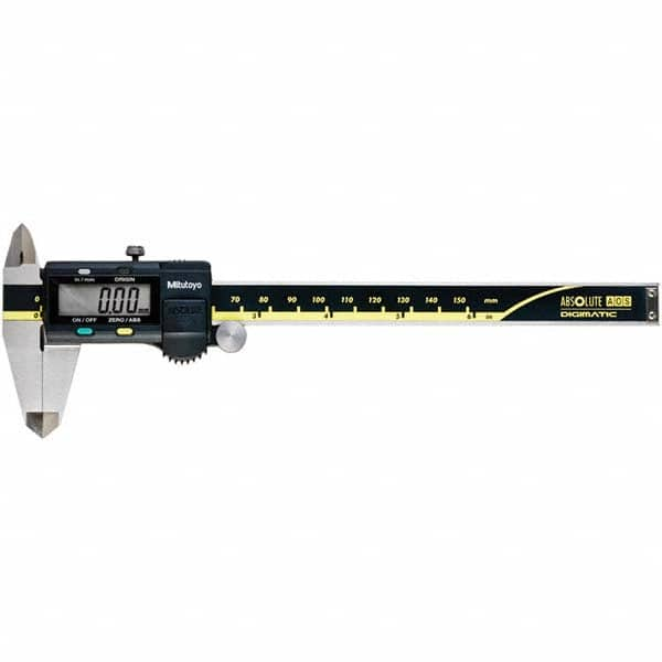 Electronic Caliper: 0 to 6″, 0.0005″ Resolution 0.0010″ Accuracy, 1.57″ Jaw Length, Data Output, Calibrated