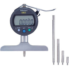 Electronic Depth Gages; Resolution (Decimal Inch): 0.0005; Base Length (Inch): 4; Batteries Included: Yes; Number Of Batteries: 1; Accuracy (Decimal Inch):  ™.001 in; Accuracy (mm):  ™.001 in; Data Output: Yes; Calibrated: Yes; Traceability Certification