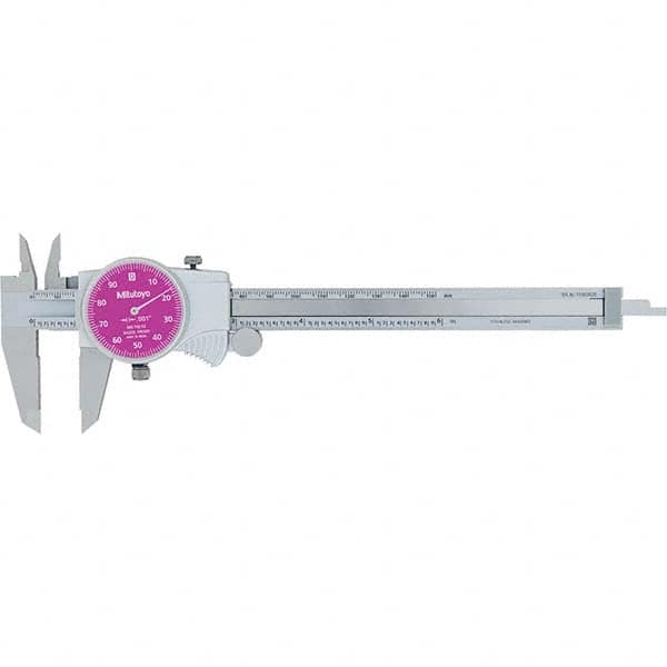 Mitutoyo - Dial Calipers Maximum Measurement (Inch): 6 Dial Graduation (Decimal Inch): 0.001 - A1 Tooling