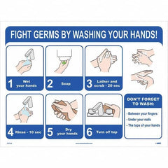 NMC - "Fight Germs By Washing Your Hands!", 24" Wide x 18" High, Paper Safety Sign - A1 Tooling