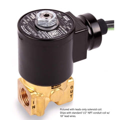 Parker - Solenoid Valves; Valve Type: 2-Way, 2 Position ; Port Size: 3/8 ; Maximum Working Pressure (psi): 15.000 ; Valve Unactuated State: Normally Closed ; Body Material: Brass ; Seal Material: NBR - Exact Industrial Supply