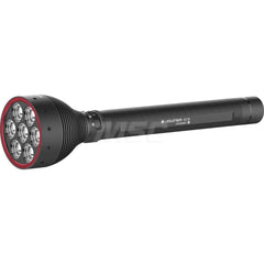 Aluminum Handheld Flashlight Flashlight 5000 Lumens, LED Bulb, Black Body, Includes (1) Battery Kit, Floating Charge System, Mounting Material, Power Supply, Roll Protection, Tripod Holder & Carrying Strap