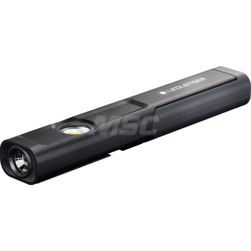 Aluminum Work Flashlight Flashlight 150 Lumens, LED Bulb, Black Body, Includes USB Cable