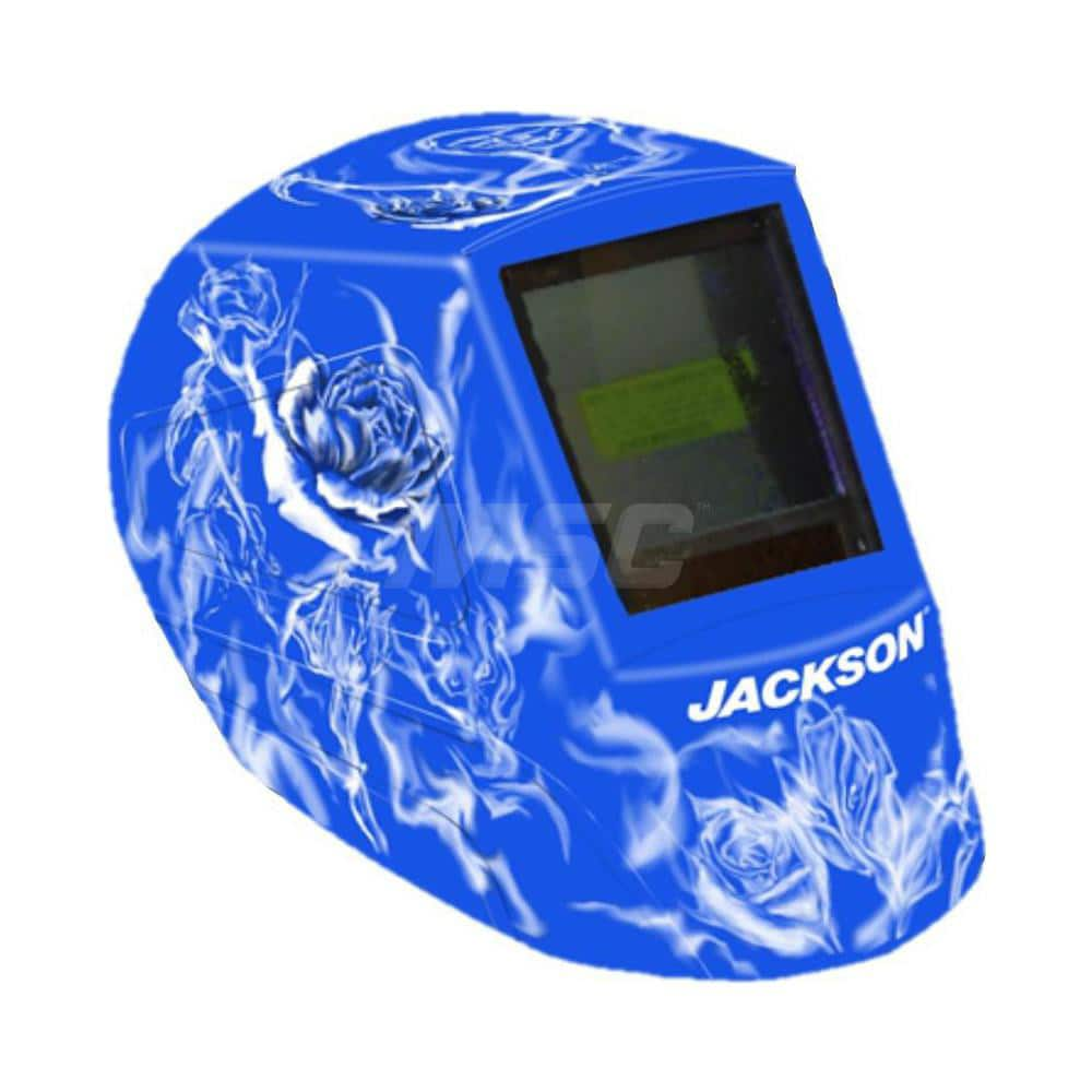 Welding Helmet: Blue & White, Nylon, Shade 10